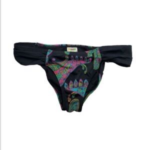 M ROXY BLACK PINK MULTI SWIMSUIT BIKINI BOTTOM SWIM SUIT BOTTOMS MEDIUM